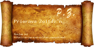 Prierava Zoltán névjegykártya